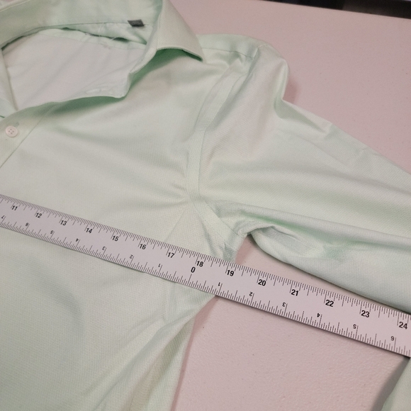 Michael Kors Green Frost Dress Shirt Lightweight Slim Fit - Picture 6 of 8